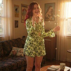 Milky Way Shirt in Lime Green by Badee – Celestial Lounge Edition S